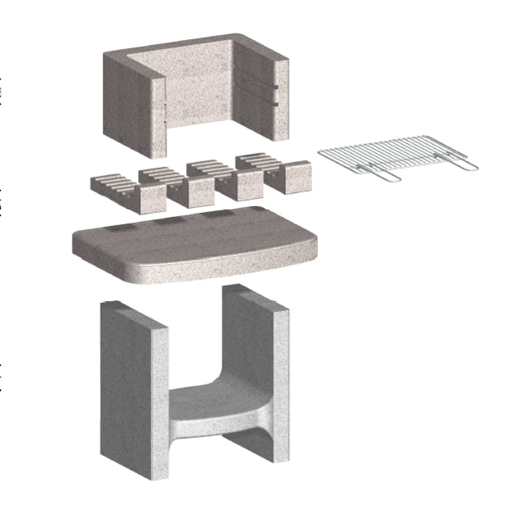 Concrete Charcoal BBQ Stand with Shelf